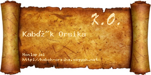 Kabók Orsika névjegykártya